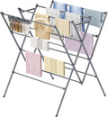 HOMIDEC Drying Rack Clothing,Large 12 Drying Poles with Sock Clips Clothes Drying Rack,Foldable Portable Laundry Drying Rack for Air Drying Clothing,Towels,Delicate Eac,Indoor Outdoor Use.Silver
