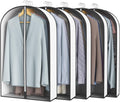 40” Garment Bags for Hanging Clothes 4” Gusseted - with Clear Window, Breathable Fabric, Metal Zipper, Suit Coat Dress Protector for Clothes Closet storage, Season Off, Moving, 5 Pack