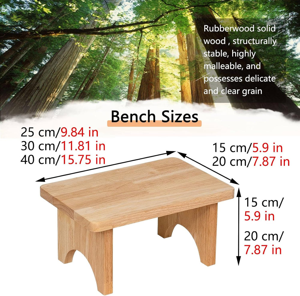 10'' 12'' 16'' Wooden Step Stool for Adults, Natural ...