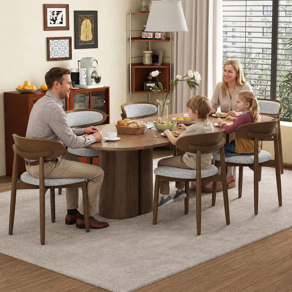 Dining Chairs Set of 4, Upholstered Farmhouse Dining Room Chairs with Soild W...