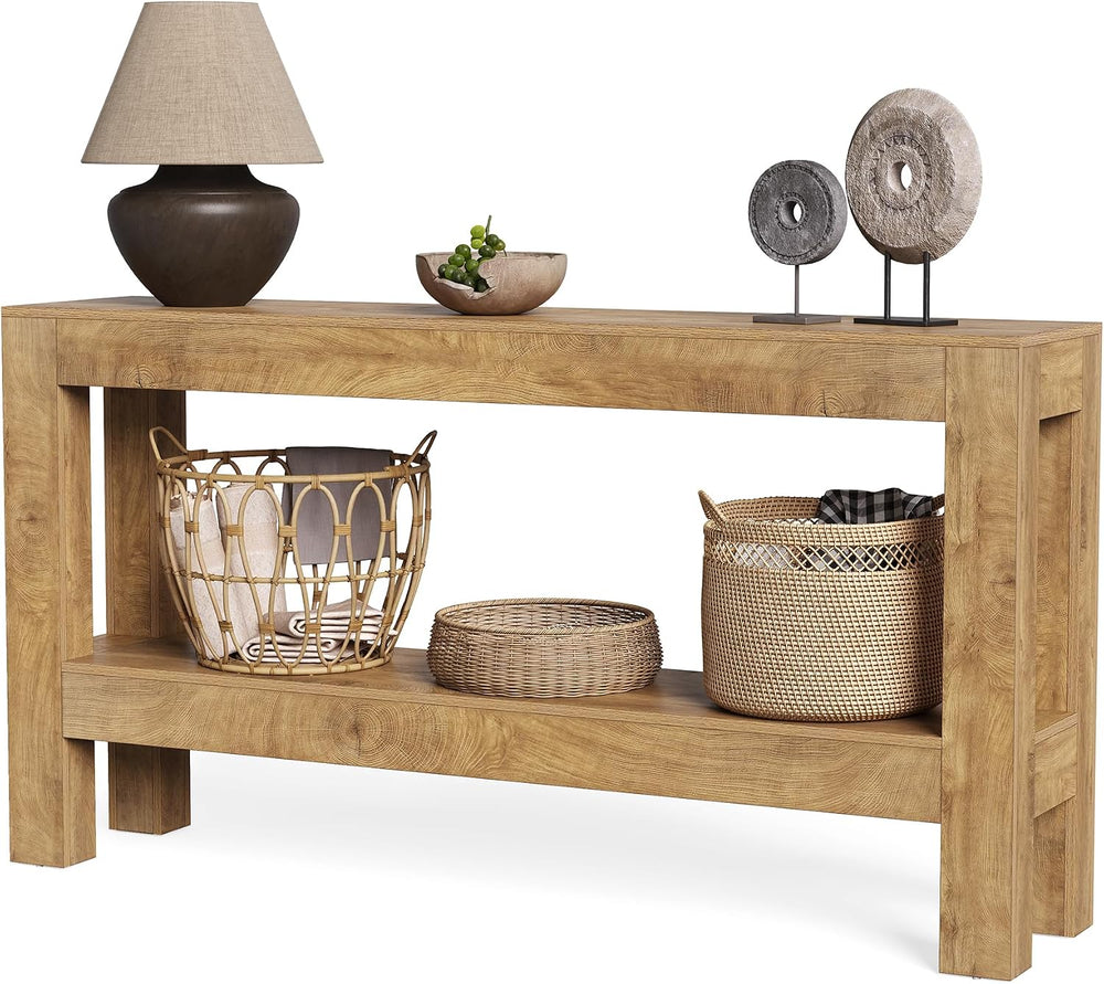 LITTLE TREE 63-Inch Long Console Table for Living Room, Farmhouse Wood Entryw...