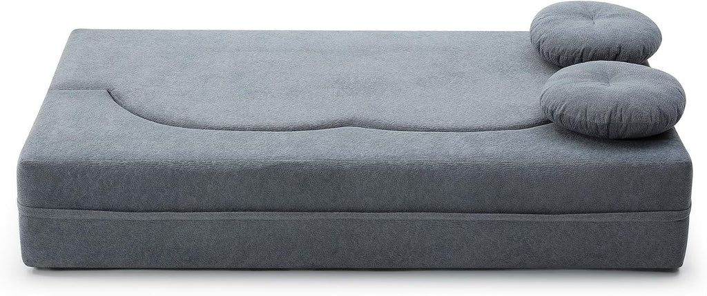75" Convertible Folding Sofa Bed, 2-in-1 Full Size Floor Boneless Couch Bed, Loveseat sleeper Couch, Memory Foam Floor Sofa Sleeper SofaBed, Small couches for small spaces, No Assembly (Grey)