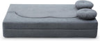 75" Convertible Folding Sofa Bed, 2-in-1 Full Size Floor Boneless Couch Bed, Loveseat sleeper Couch, Memory Foam Floor Sofa Sleeper SofaBed, Small couches for small spaces, No Assembly (Grey)