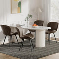Nalupatio Dining Chairs Set of 4, Modern Dining Room Chairs Comfy Backrest Thick Upholstered Kitchen Chairs 19IN Height with Metal Legs Coffee（Pu Leather）