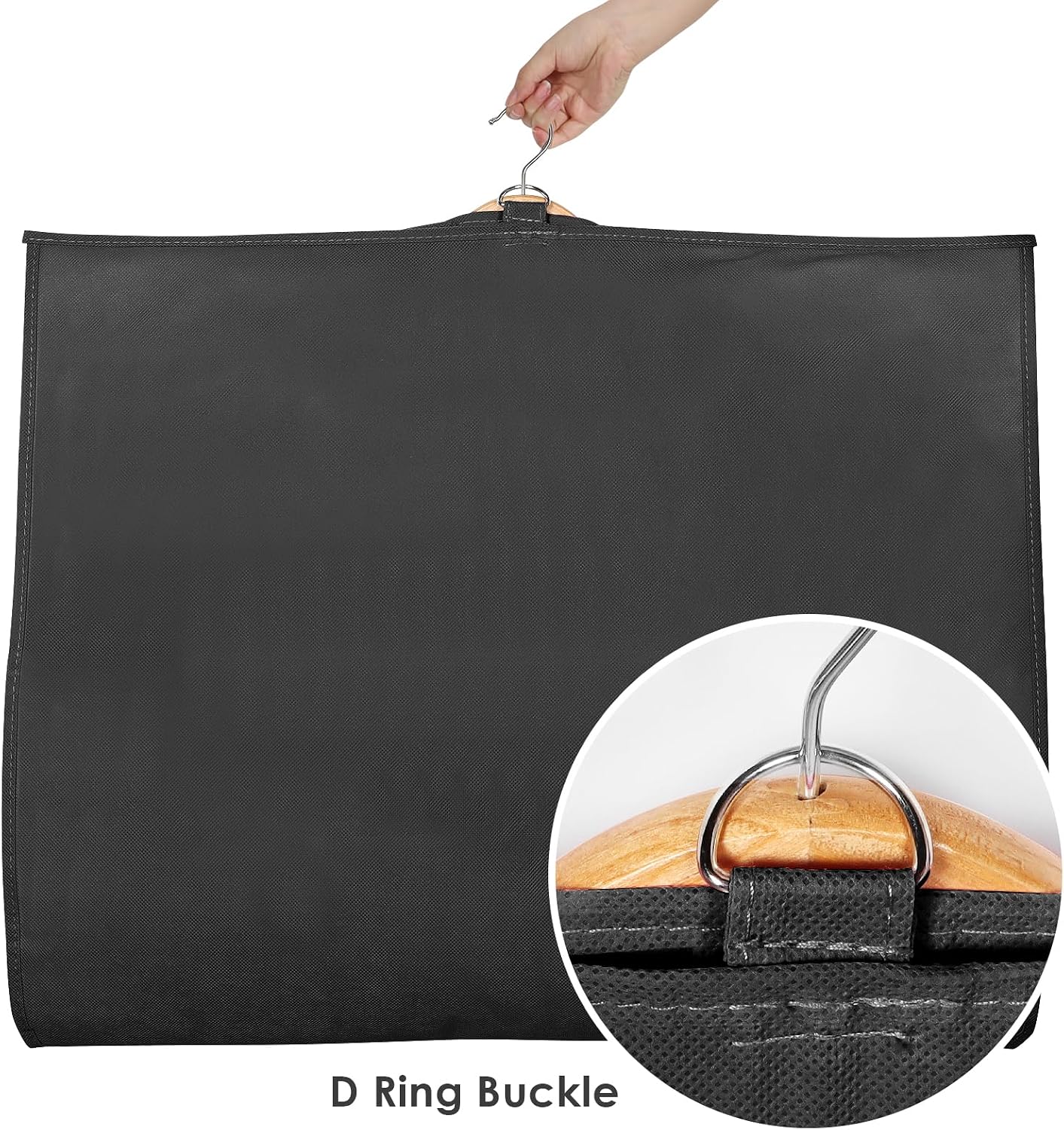 Univivi 40 Inch Dance Costume Garment Bags for Dancers, Black, 12 Pack | Breathable Fabric, Clear PVC Window, 3 Zip Pockets, Foldable Costume Garment Bags for Dancers, Dance Costumes, Dresses, Suits