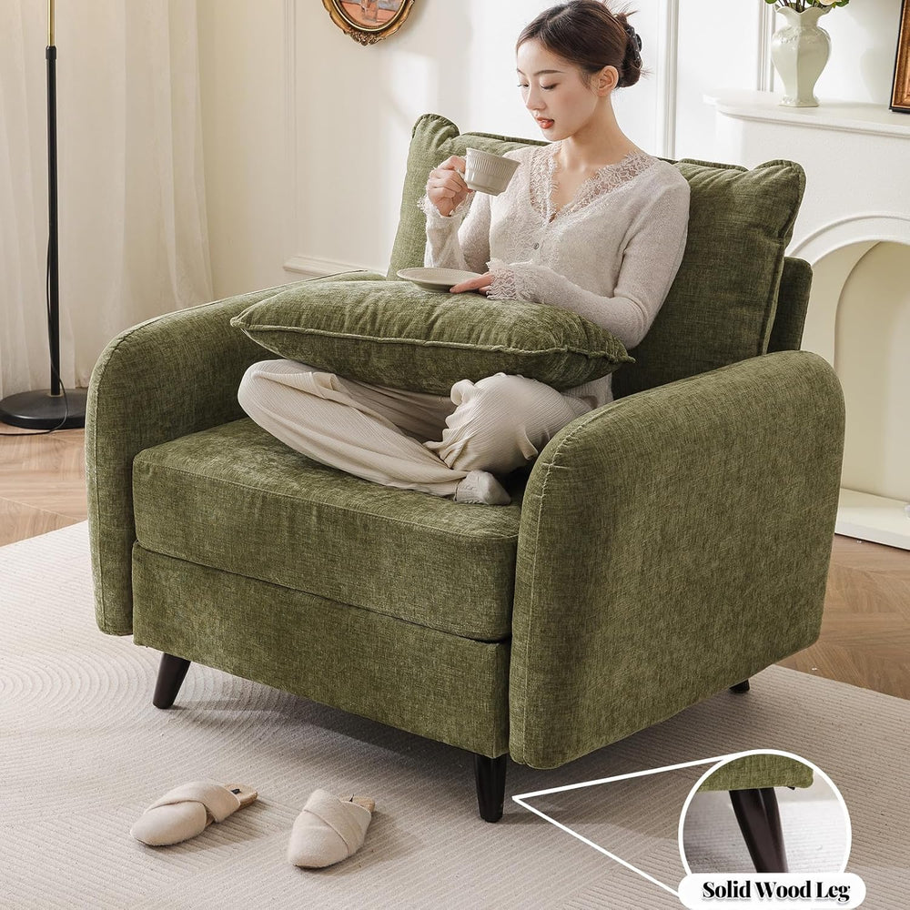 Rexulqo Oversized Accent Chair with Ottoman,All Seats Storage,Comfy Armchair,...