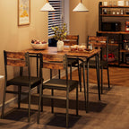 GarveeHome Dining Table for 2, Small Table and Chairs Set of 2, Square Dinette Set for 2, 3 Piece Kitchen & Dining Room Sets for Small Space (Vintage, Table with 4 Upholstered Chairs)
