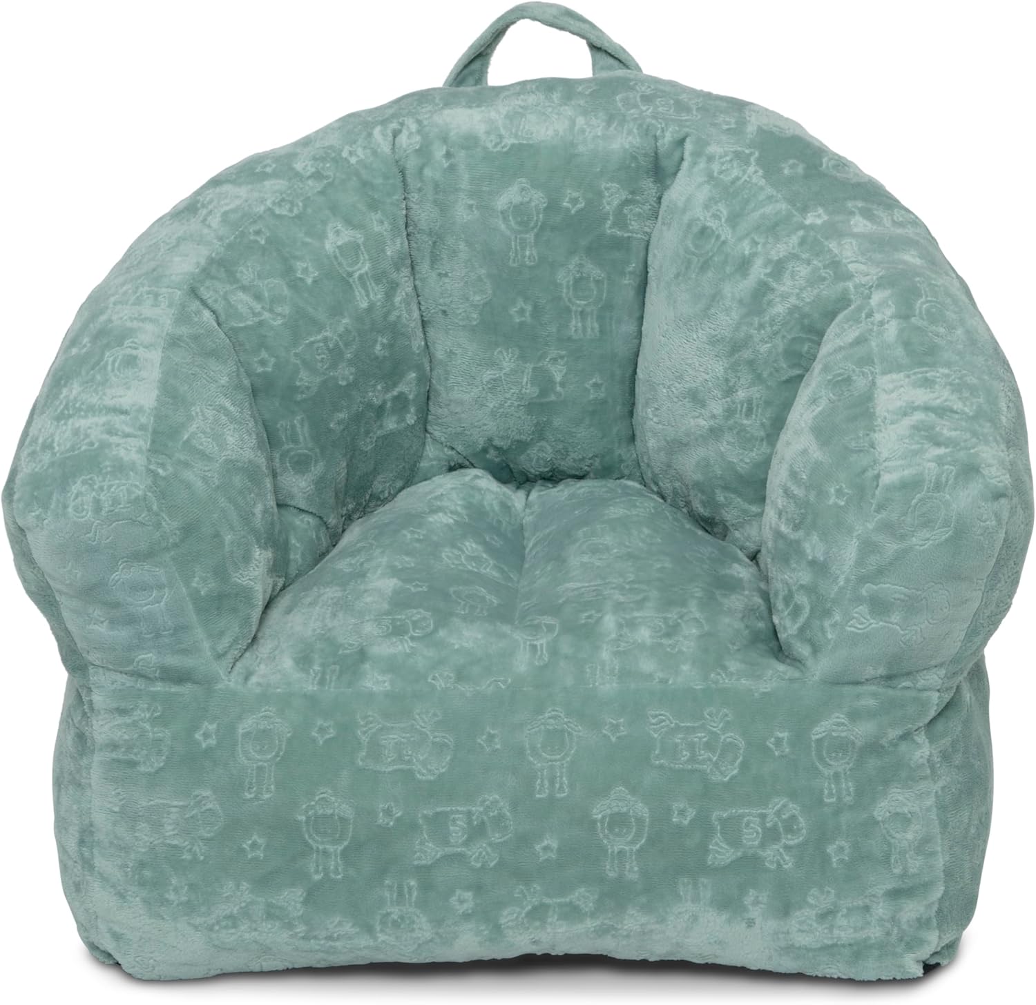 Delta Children - Serta Kids Plush Barrel Toddler Chair, Soft Foam Chair Bean Bag Chair Alternative for Boys and Girls, Cozy Seat for Reading, Watching Cartoons, Playroom Nursery Bedroom, Sage
