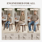 MALOL Wooden Dining Chairs Set of 2, Upholstered Kitchen & Dining Room Chairs with Thickened Wooden Legs, Farmhouse Side Chairs, Beige