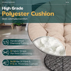 Bme Double Papasan Chair, Beige-Black Frame