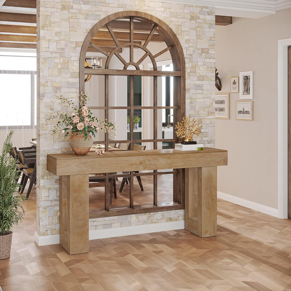 Tribesigns Farmhouse Console Table, 63-Inch Long Narrow Sofa Table Behind The...