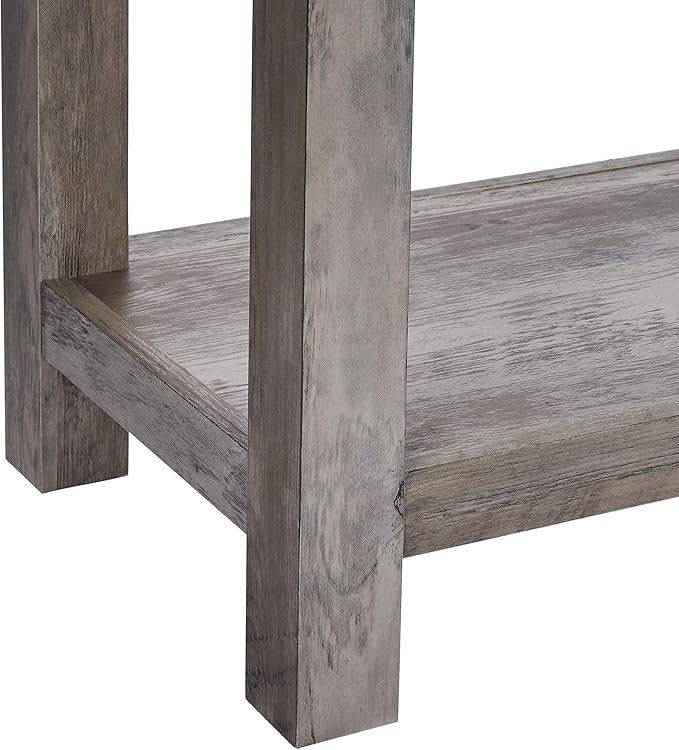 ROCKPOINT Furniture Barn Style Farmhouse Rectangle Accent Entryway Table, Grey Wash