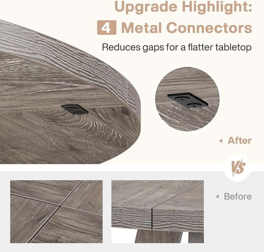 Tribesigns 47 inch Round Dining Table Wood Kitchen Table for Dining Room, 47&...