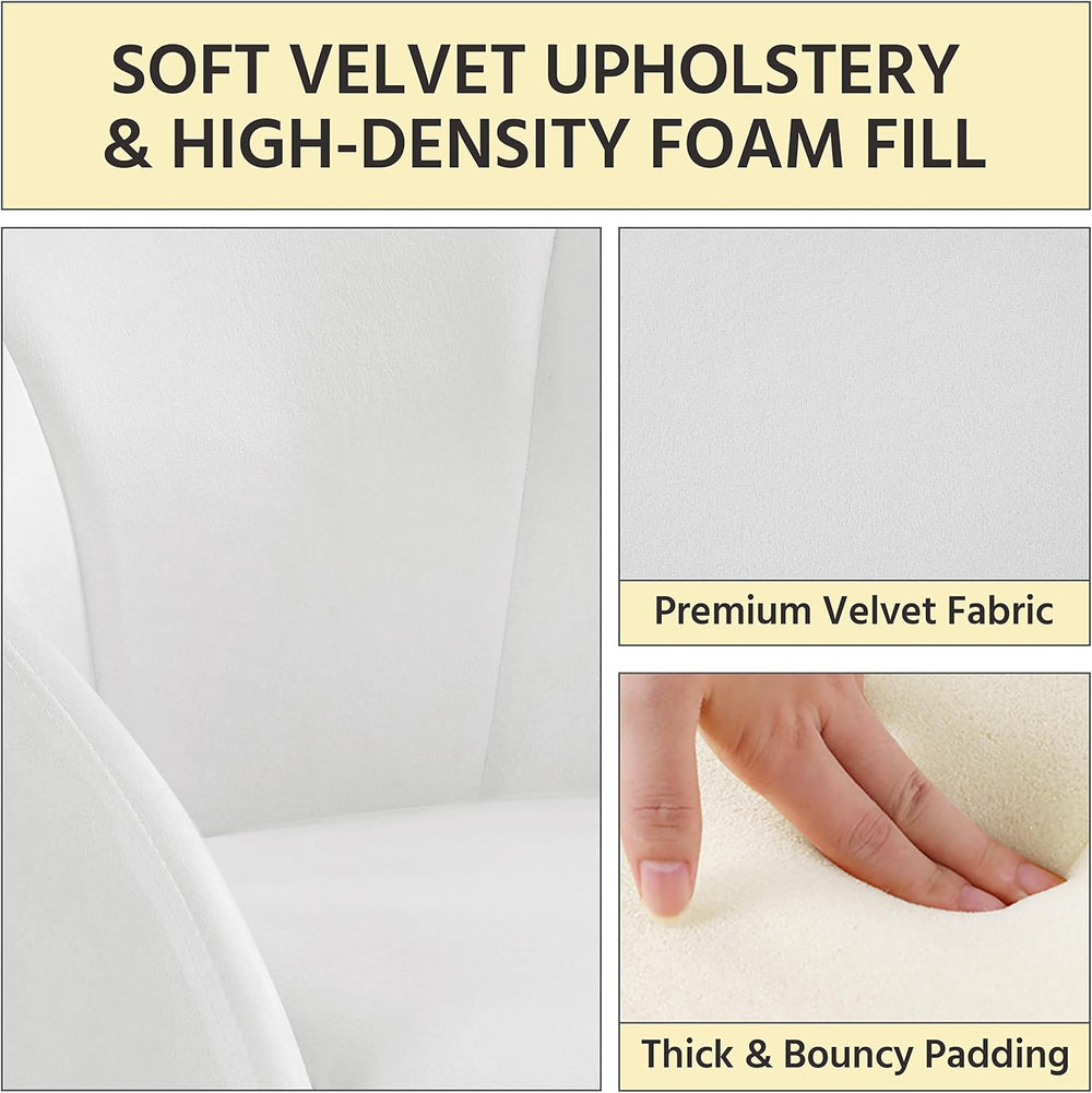 Yaheetech Modern Velvet Vanity Chair Armchair, Flower Shaped Makeup Chair wit...