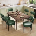 Upholstered Dining Chairs Set of 4, PU Leather Dining Room Chairs with Sturdy Metal Legs, Kitchen Chairs for Dining Room/Kitchen/Restaurant/Hotel, Modern Style, Green