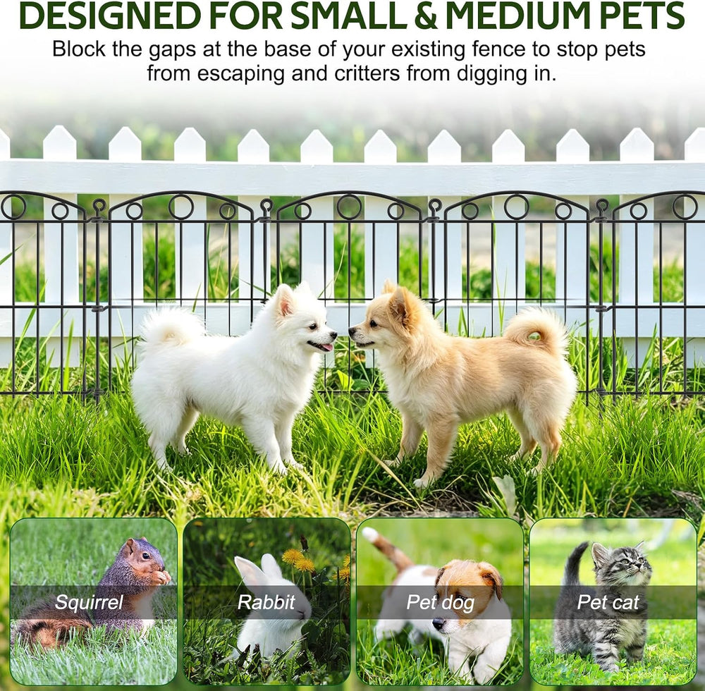 Decorative Garden Fence 17in x 50ft, 50 Panels No Dig Fence, Metal Fencing