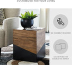 Signature Design by Ashley Trailbend Eclectic Accent End Table, Brown & Gunmetal