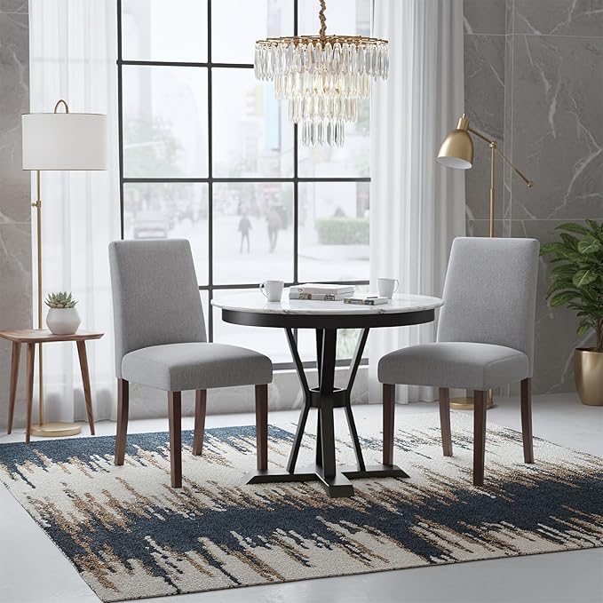 Dining Chairs Set of 2, Modern Dining Room Chairs with Wooden Legs, Upholster...