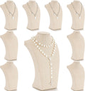 Kigley 9 Pcs Linen Necklace Display Bust Jewelry Holder Necklace Retail Mannequin Display Stand for Jewelry Selling Vendors Shows (11.4 x 6.9 Inch)