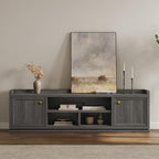 SICOTAS TV Stand Entertainment Center - 67" TV Console for Living Room Modern TV Stand for Bedroom, Media Console with Shelf and Cabinet, Entertainment Stand for TVs up to 65 75 Inch(Dark Grey Oak)