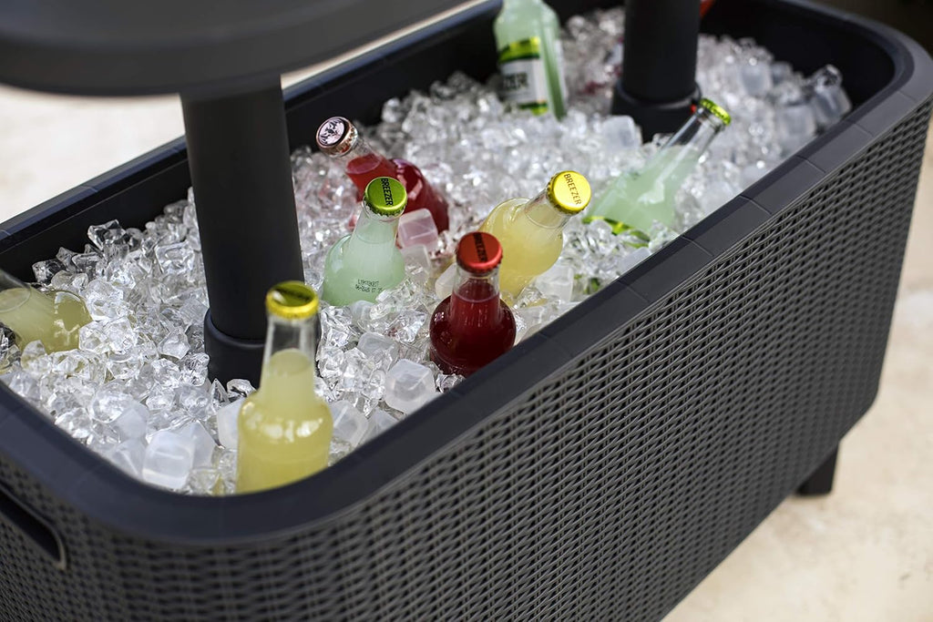 Keter Bevy BAR Cocktail Table, Polypropylene, Anthracite Grey