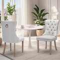 3-Pieces 31.5" Round Dining Table Set for 2, White Dining Table & Linen Upholstered Dining Chairs Set of 2 for Kitchen Dining Room Apartment Small Space(Beige Linen Chairs)