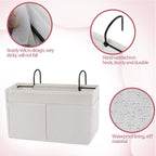 Bedside Caddy Hanging Storage with Water Bottle Holder for Bunk Bed Hospital Bed Dorm Rooms (White)