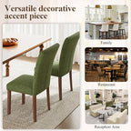 Stylish Dining Chairs Set of 4, Upholstered Parsons Dining Room Chair with Nailhead Trim, Kitchen Room Chair with Thick Cushions and Wood Legs, Nailhead Trim, Green