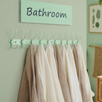 Dseap Coat Rack Wall Mount - 38” Long 10-Tri-Hooks Heavy Duty Coat Hanger Rail Wall Hooks for Hanging Coats Hats Clothing Clothes Purse Mudroom Entryway, Green