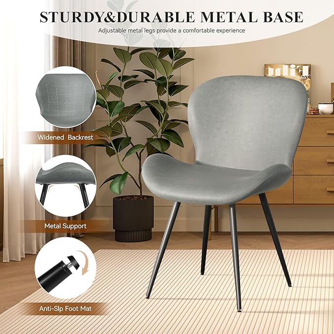 Nalupatio Dining Chairs Set of 2, Modern Dining Room Chairs Comfy Backrest Th...