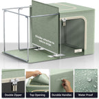 Sorbus Storage Bins with Divided Interior - Large Stackable & Foldable Organizer Containers with Metal Frame, Oxford Fabric, Large Window & Carry Handles - Organization for Bedroom, Linens & Clothes