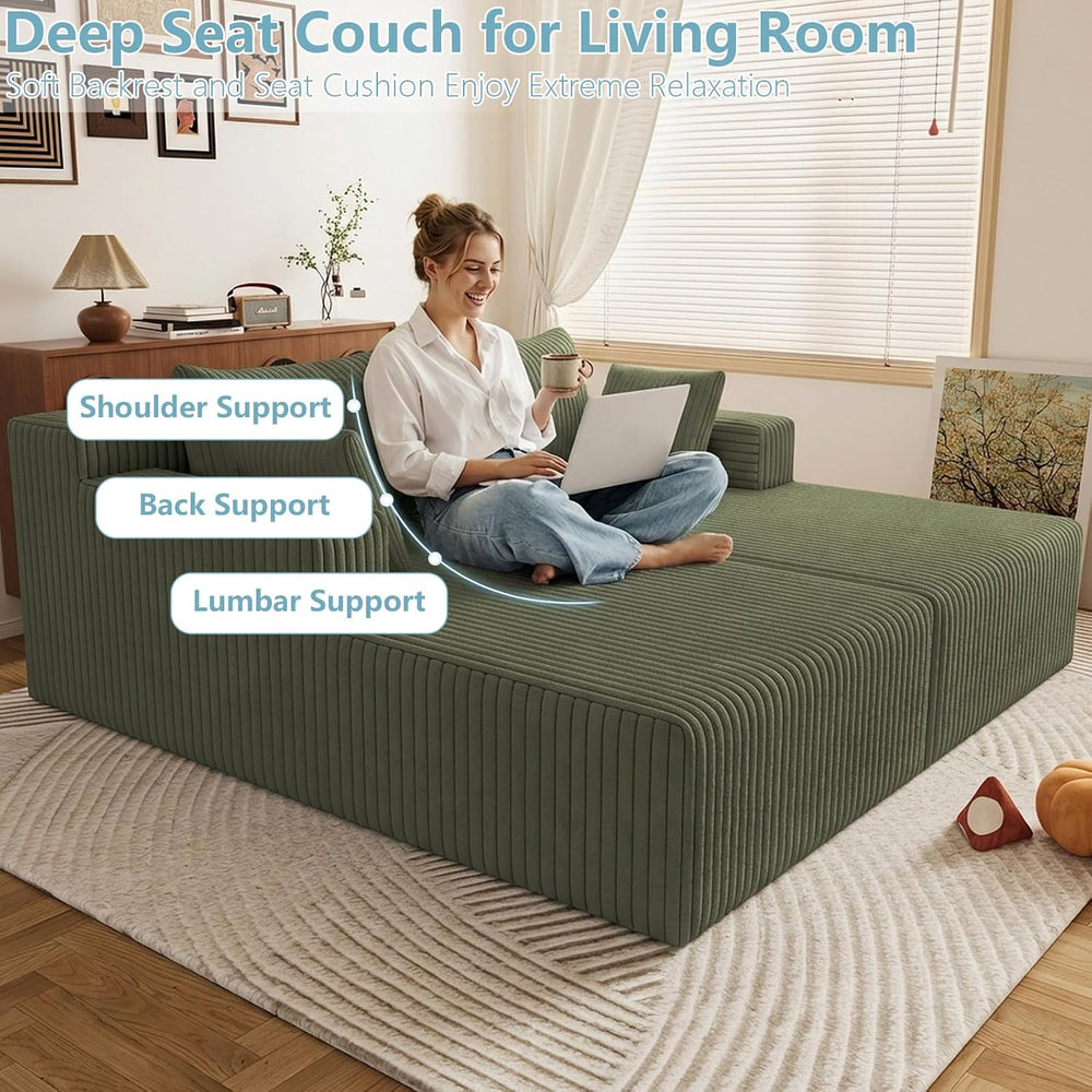 71"Oversized Chaise Lounge Chair,Sectional Double Lounge Chaise with Pil...