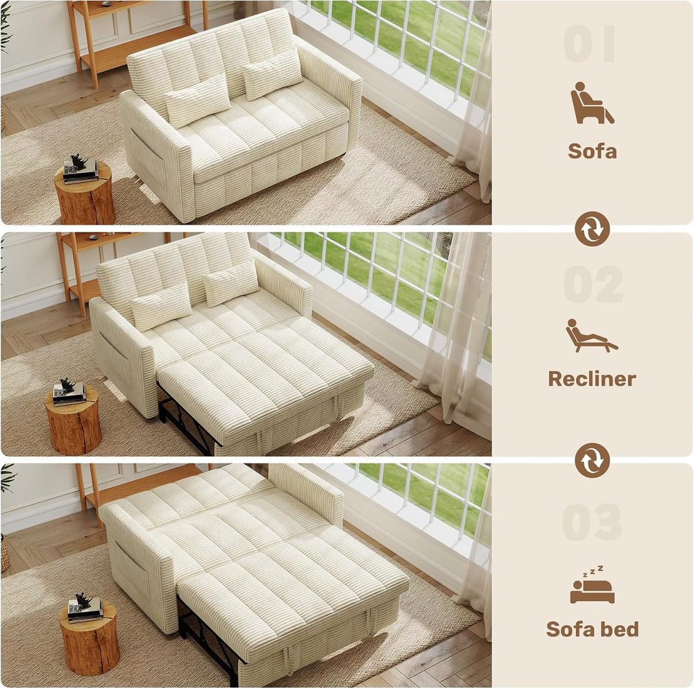 Nebuaegis Sleeper Sofa Bed,3-in-1 Convertible Pull Out Couch with Adjustable ...