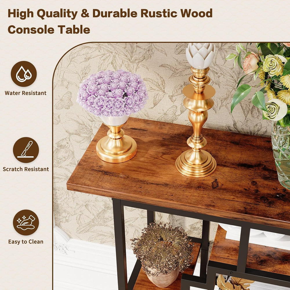 HavenlyYouth 41.3 Inch Entryway Table, Narrow Console Table Behind Couch, Acc...