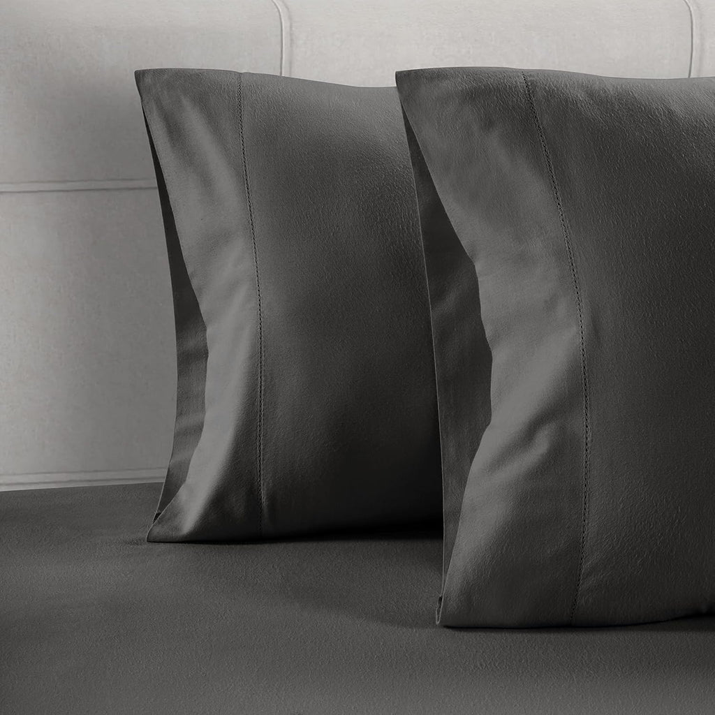 LANE LINEN Pillows Queen Size Set of 2 Soft 100% Egyptian Cotton Cool & Smooth 1000 Thread Count Pillow Cases - Charcoal