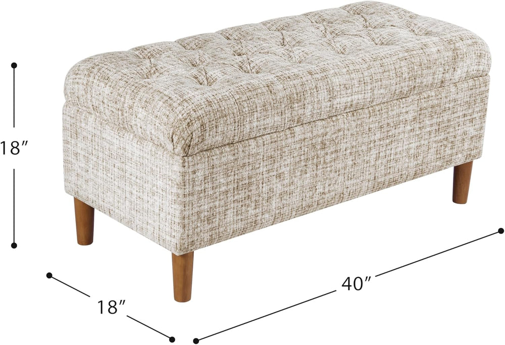 Homepop Home Decor | Tufted Ainsley Button Storage Ottoman Bench with Hinged ...