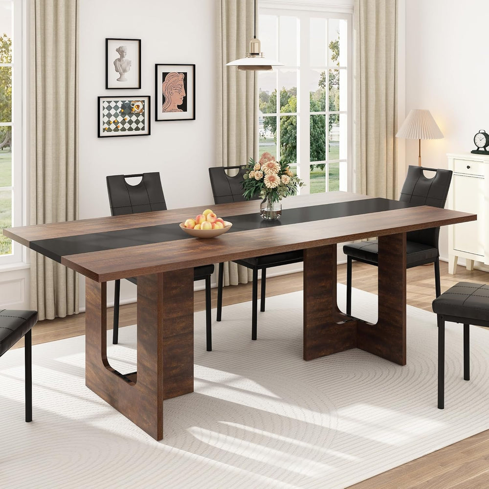 Squireewo 70 INCH Dining Table for 4 6 People, Modern Wooden Dining Table W/T...
