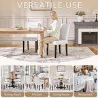 Yaheetech Dining Chairs Set of 6 Faux Leather Modern Dining Room Chairs with Rubberwood Legs and Padded Seat for Kitchen/Living Room/Restaurant, White