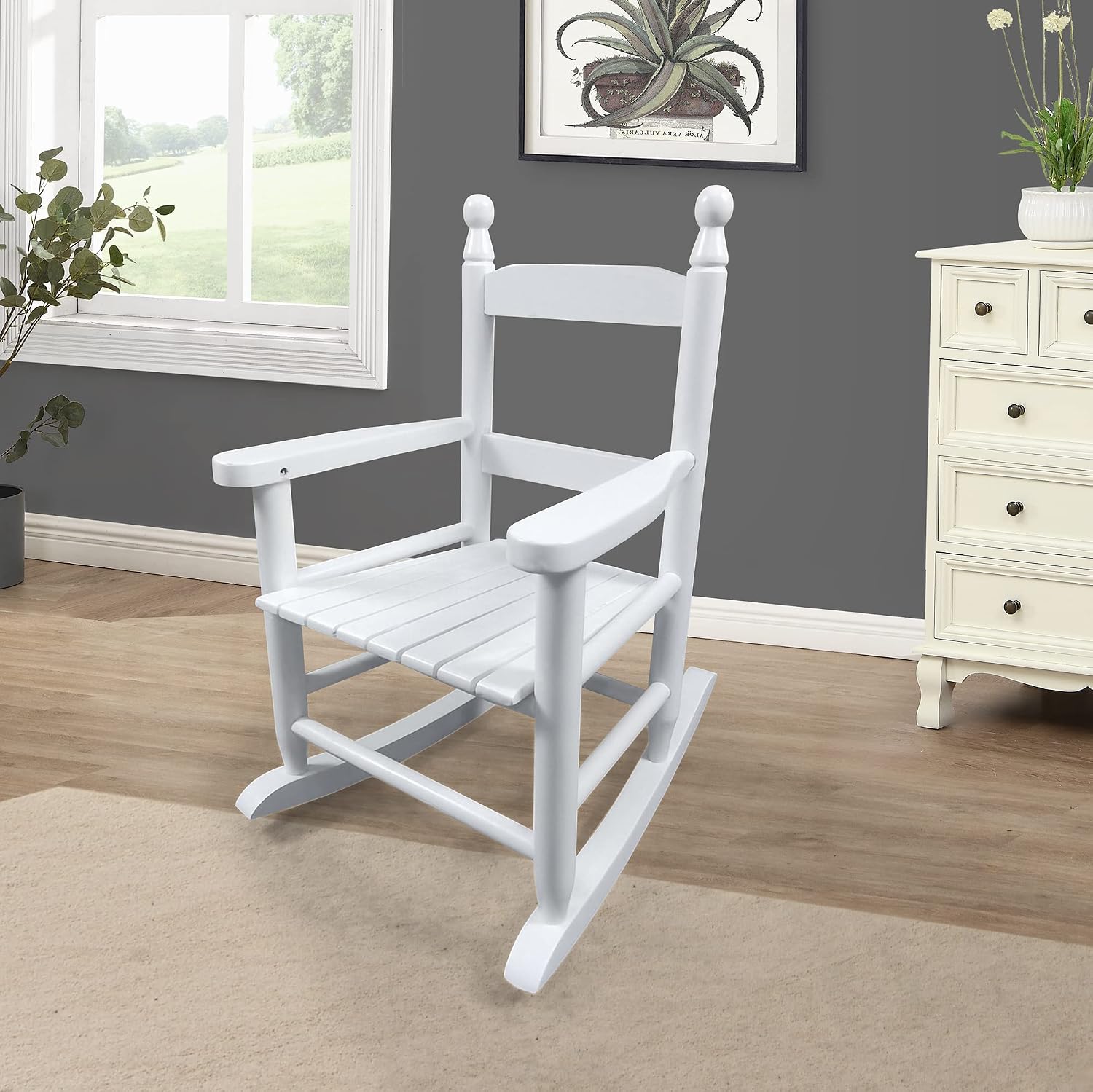 Kids Rocking Chair Wood Kids' Rocking Chairs Outdoor Childs/Toddler/Childrens Porch Rocker Chair Accent Rocker for Ages 2-8 Living Room,Bedroom,Balconies, Porches,Children's Rooms