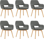 Mid Century Modern Dining Chairs Set of 6 & 4 & 2 Comfy Accent Chair Upholstered Kitchen Dining Living Room Chairs for Bedrooms Waiting Room Home Arm Desk Chair No Wheels (Wool Dark Gray, 6)