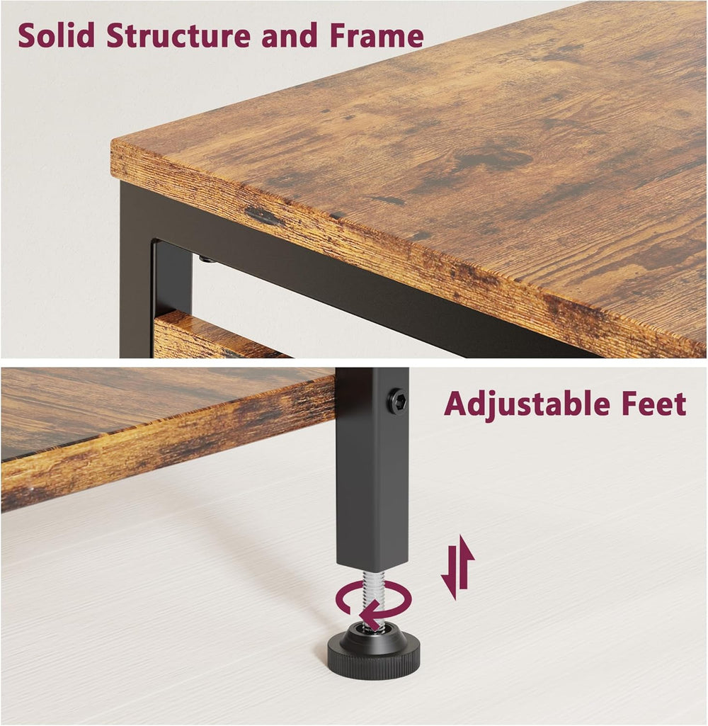 Side Table with Charging Station, Nightstand with USB Ports and Outlets, Tall...
