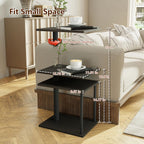 Faesun Swivel Side Table for Couch Arm, Adjustable C End Table for Recliner or Bed, Tv Trays with Storage Shelf for Small Spaces Small Nightstand Table for Living Room, Bedroom