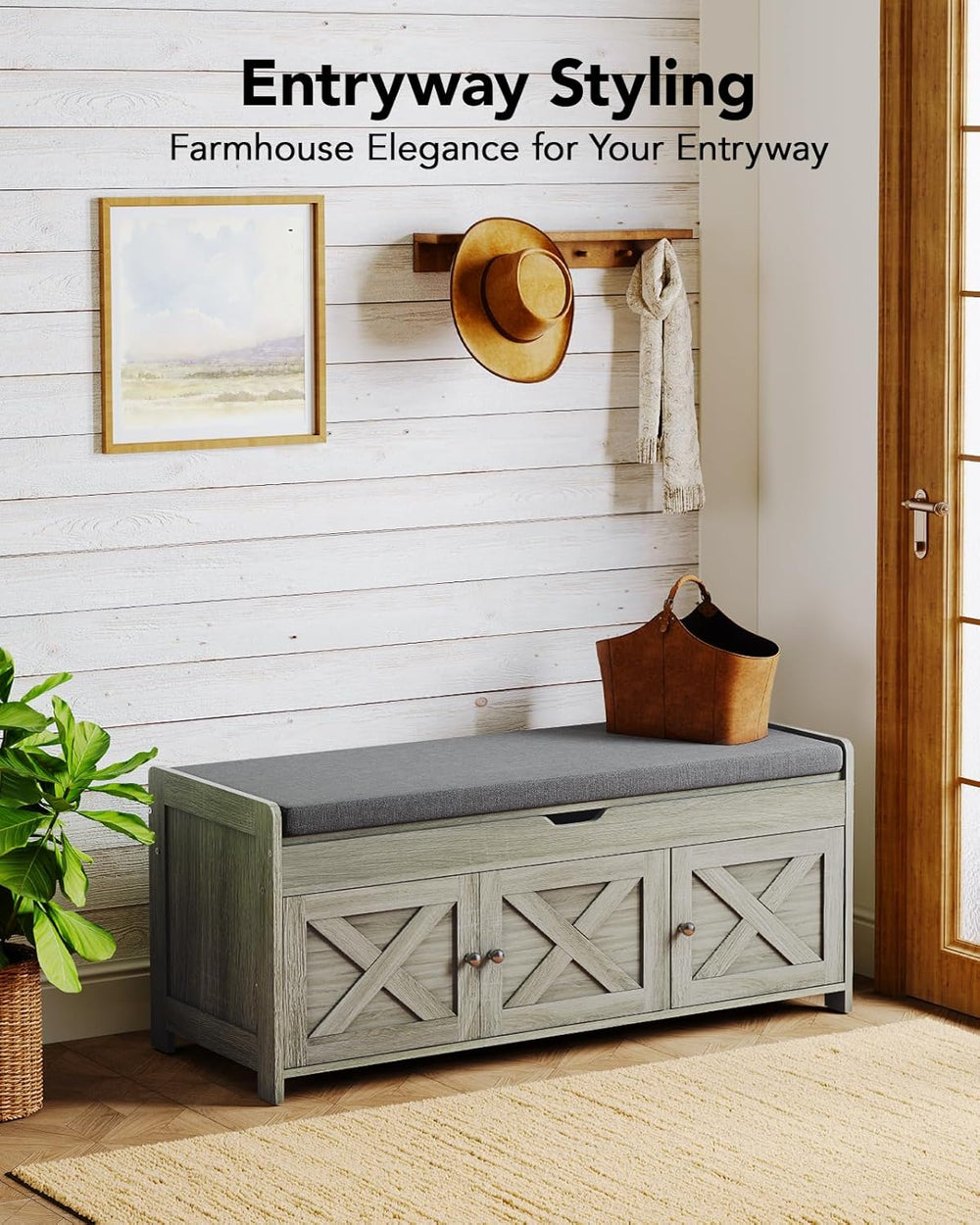 Pipishell Shoe Storage Bench, 2-Tier Shoe Bench with Cushioned Seat, Entryway...