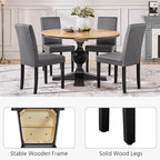 Yaheetech Dining Chairs Set of 2 Faux Leather Modern Dining Room Chairs with Rubberwood Legs and Padded Seat for Kitchen/Living Room/Restaurant, Dark Gray