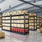 Storage Shelves, Garage Metal Shelving Unit, Adjustable, Double-Layer Column with Reinforced Ribs, Heavy-Duty, Capable of Bearing 600-3600 lbs (Balck, 47''W*24''D*77''H, 5-Tier)