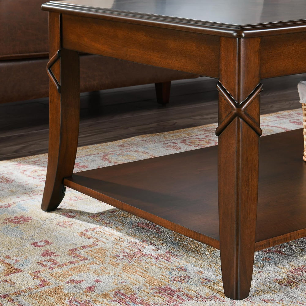 Living Room Tables Set of 3- One Coffee Table and Two End Table with Carved T...