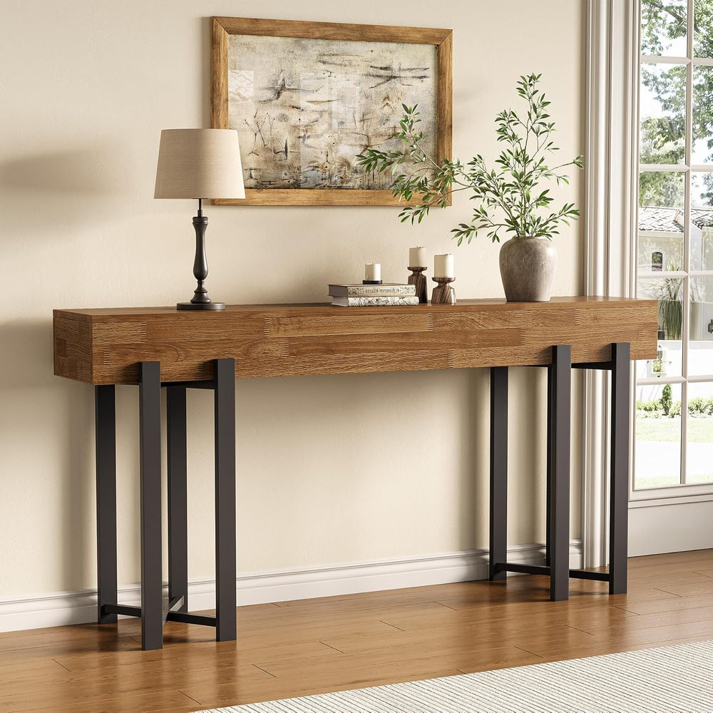 LITTLE TREE 63-Inch Console Table for Entryway, Farmhouse Behind Couch Table,...