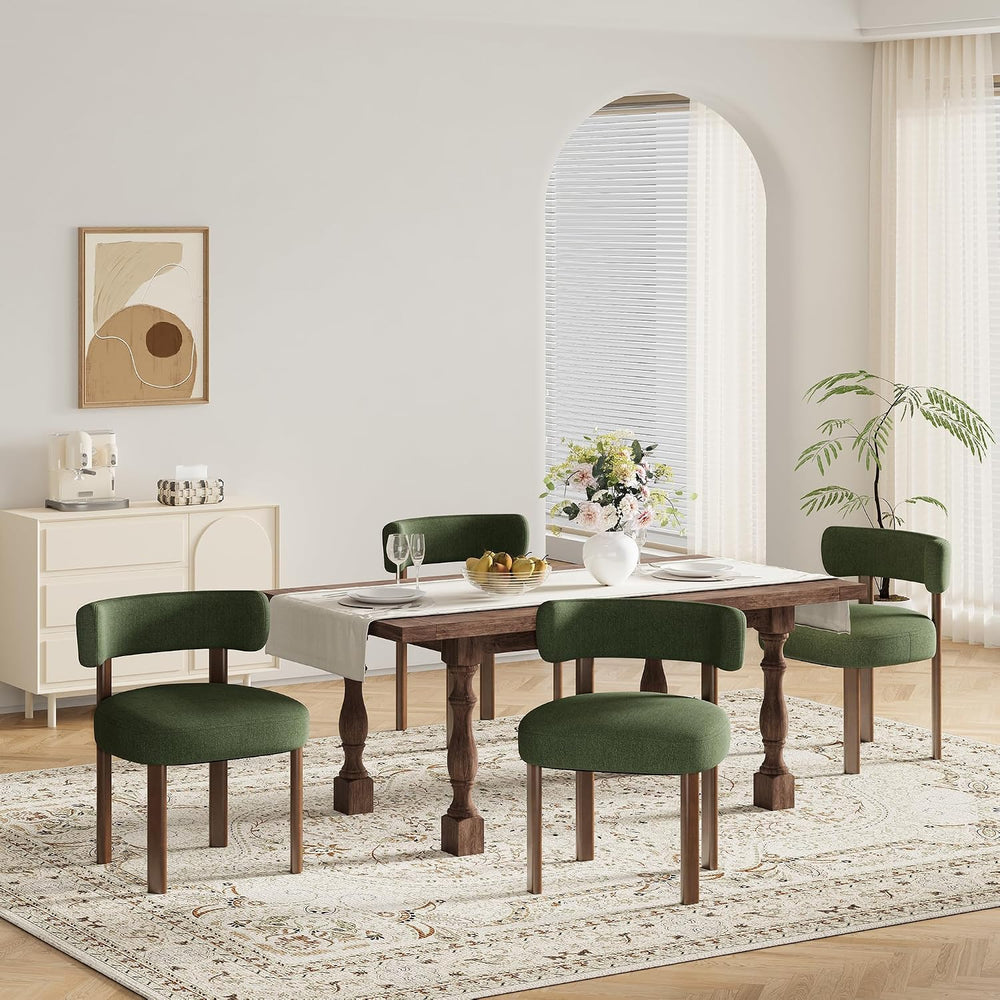 Wooden Dining Chairs Set of 4, Upholstered Kitchen Chairs with Solid Wood Leg...