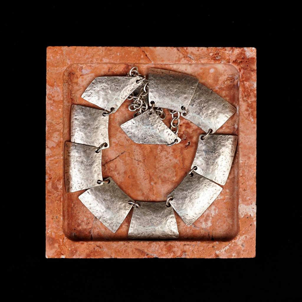 Natural Travertine Marble Square Jewelry Tray, 4.9" – Decorative Stone Accessory Dish for Rings, Earrings, Necklaces, Perfume and Keys, Gift for Women (Red)