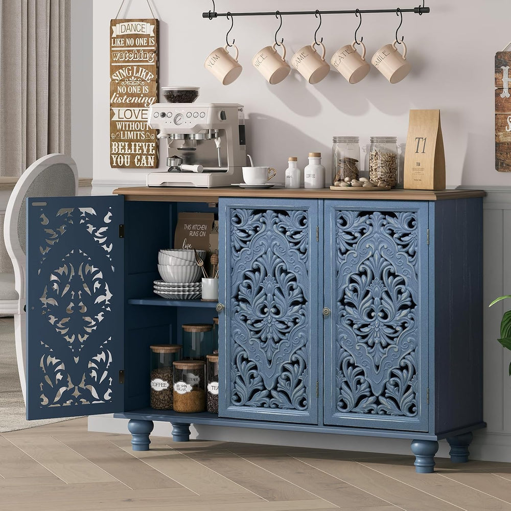 Jiansu furni Sideboard Buffet Cabinet with Storage, Accent Cabinet with 3 Doo...